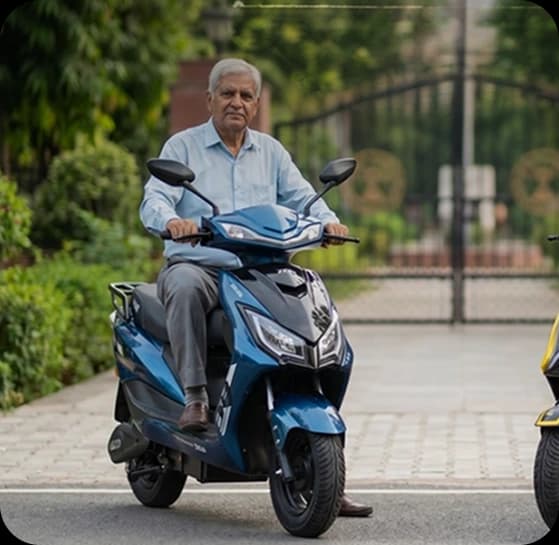 Electric scooter rider supported by Hermes EV after-sales service