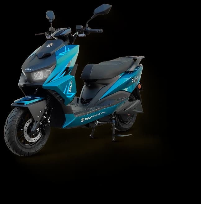 Blue electric scooter